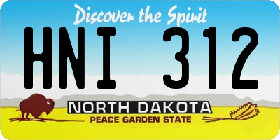 ND license plate HNI312