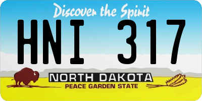 ND license plate HNI317