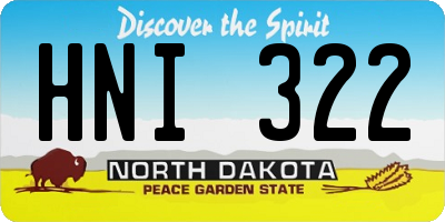 ND license plate HNI322
