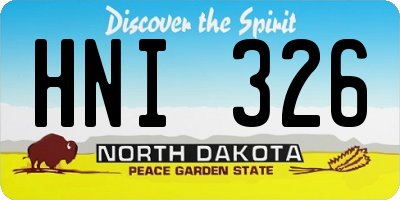 ND license plate HNI326