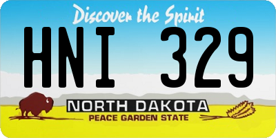 ND license plate HNI329
