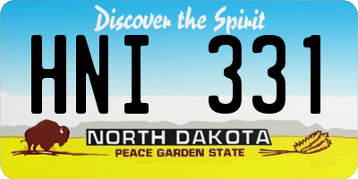 ND license plate HNI331