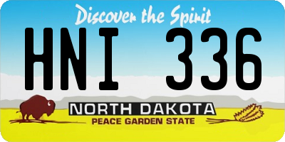 ND license plate HNI336