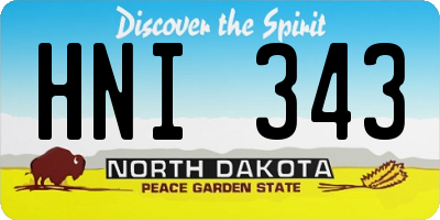 ND license plate HNI343