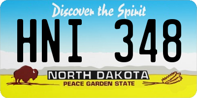 ND license plate HNI348
