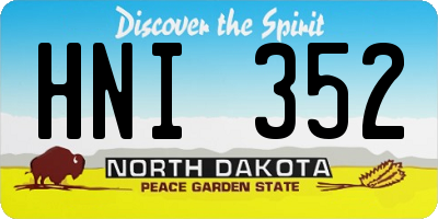 ND license plate HNI352