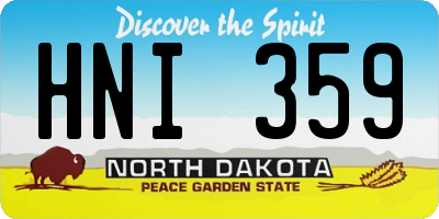 ND license plate HNI359