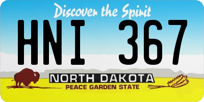 ND license plate HNI367