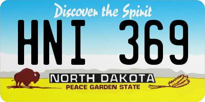 ND license plate HNI369