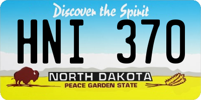 ND license plate HNI370