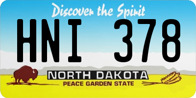ND license plate HNI378
