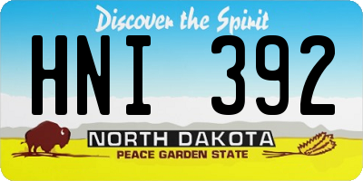 ND license plate HNI392