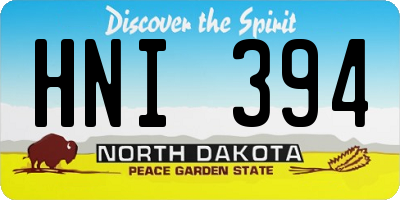 ND license plate HNI394