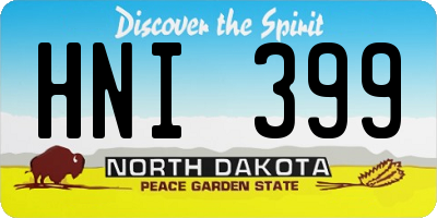 ND license plate HNI399