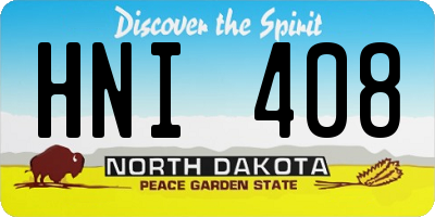 ND license plate HNI408