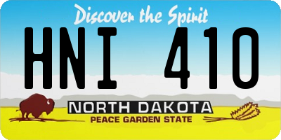 ND license plate HNI410