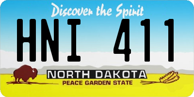 ND license plate HNI411