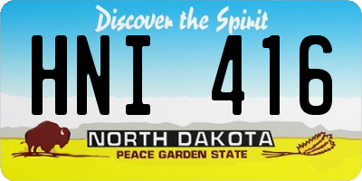 ND license plate HNI416