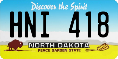 ND license plate HNI418