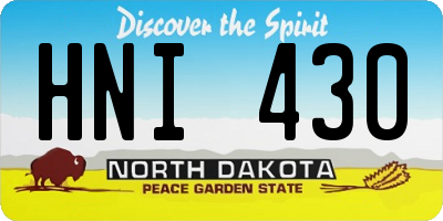 ND license plate HNI430