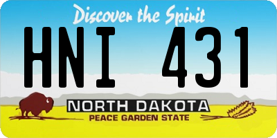 ND license plate HNI431