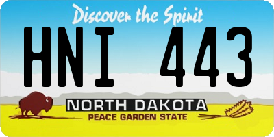 ND license plate HNI443
