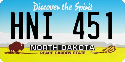 ND license plate HNI451