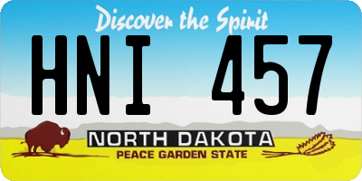 ND license plate HNI457