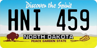 ND license plate HNI459