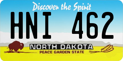 ND license plate HNI462