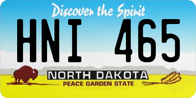 ND license plate HNI465