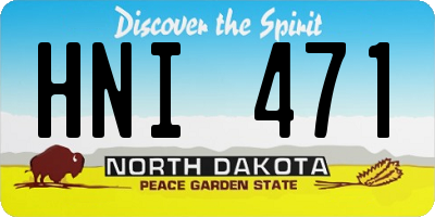 ND license plate HNI471