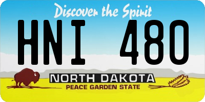 ND license plate HNI480