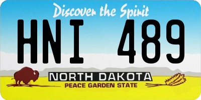 ND license plate HNI489