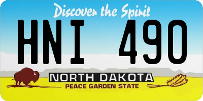 ND license plate HNI490