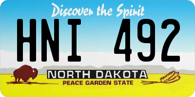 ND license plate HNI492
