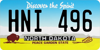 ND license plate HNI496