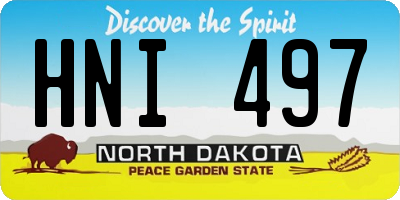 ND license plate HNI497