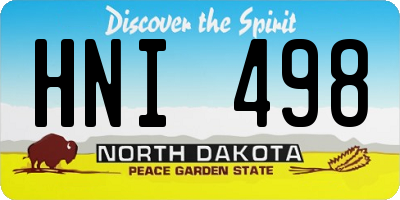 ND license plate HNI498