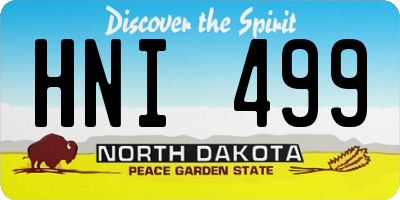 ND license plate HNI499