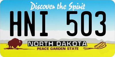 ND license plate HNI503