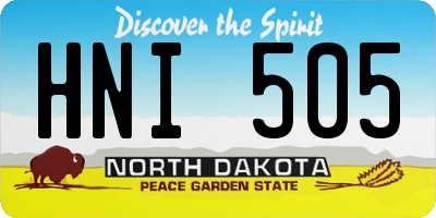 ND license plate HNI505
