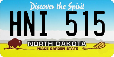 ND license plate HNI515