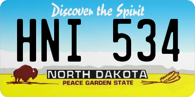 ND license plate HNI534