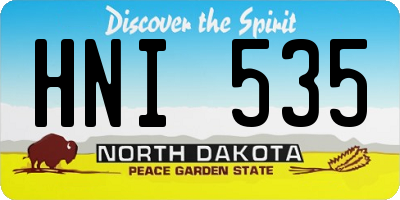 ND license plate HNI535