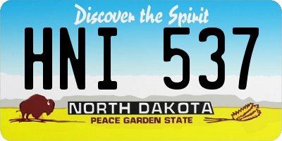 ND license plate HNI537