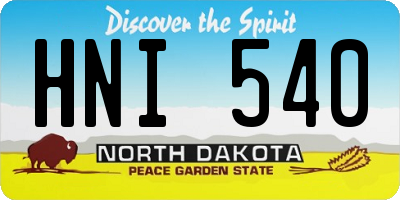 ND license plate HNI540