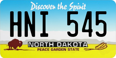 ND license plate HNI545