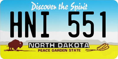 ND license plate HNI551