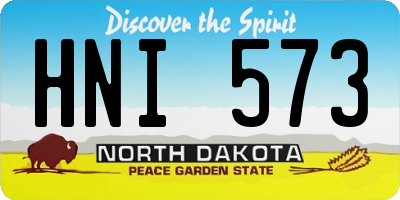 ND license plate HNI573